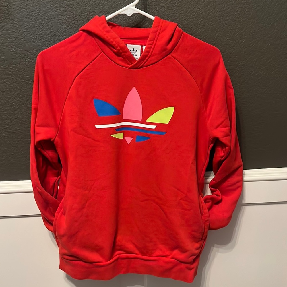 Adidas Red Hoodie size 13-14 YL